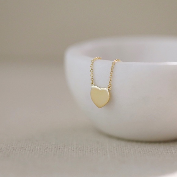 Dainty Heart Necklace | 14k Gold Plated - Picture 3 of 7